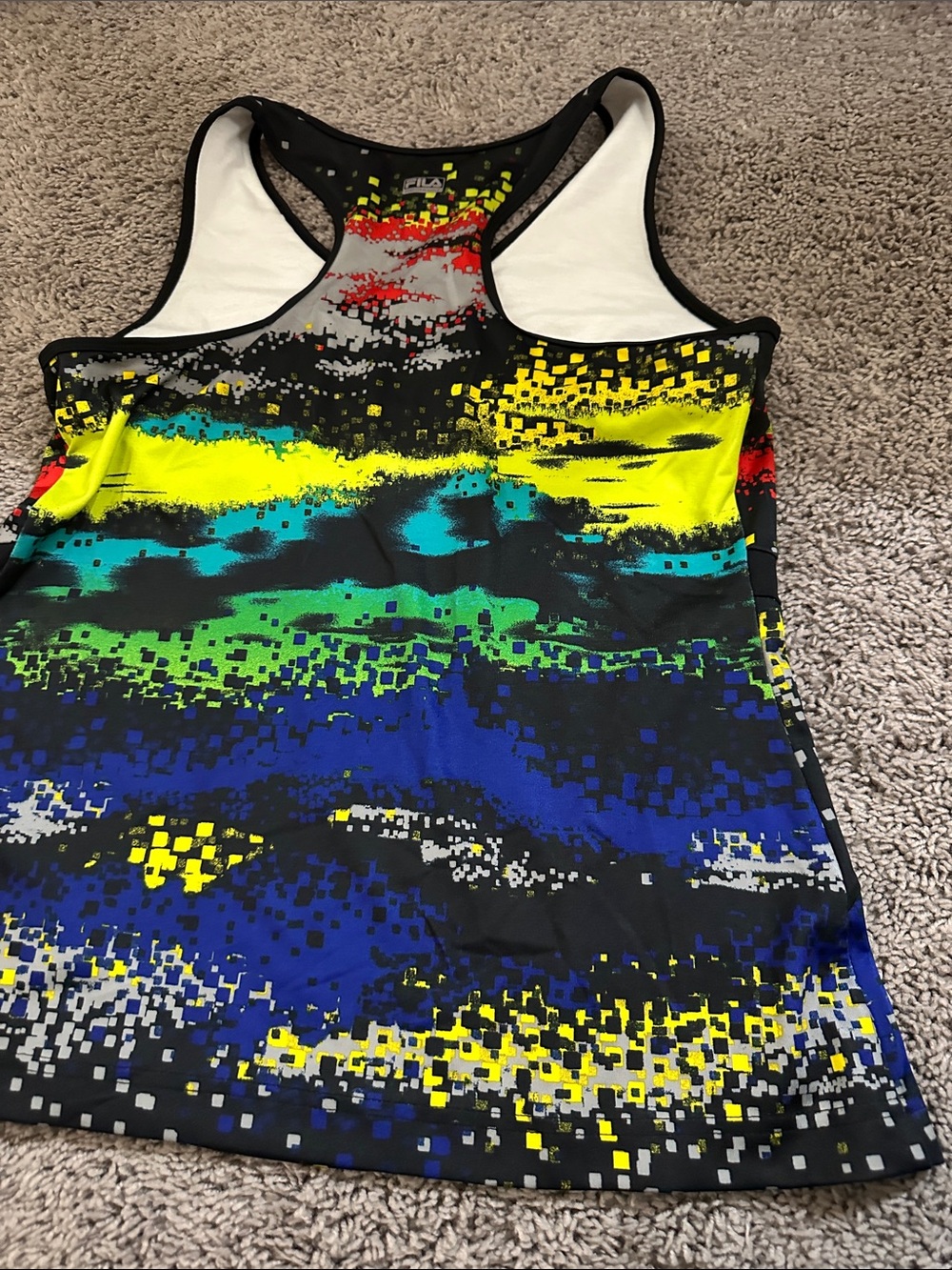 FILA Multicolor Pixel Print Athletic Tank Top - Picture 2 of 2